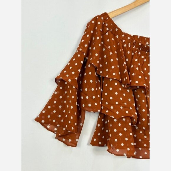 Off-Shoulder Island Getaway Polka Dot Top - Picture 6 of 8